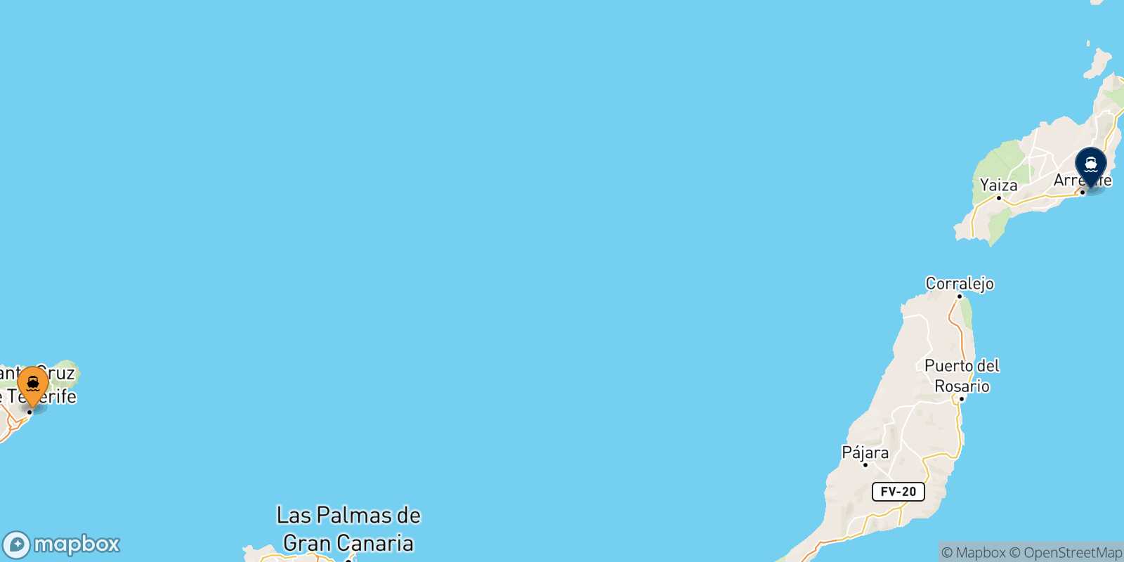 Mapa de la ruta Santa Cruz De Tenerife Arrecife (Lanzarote)