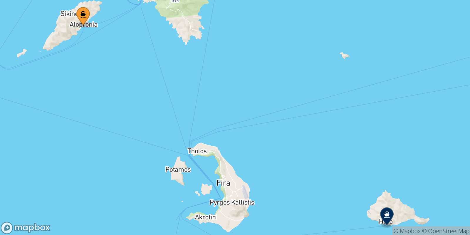 Mapa de la ruta Sikinos Anafi