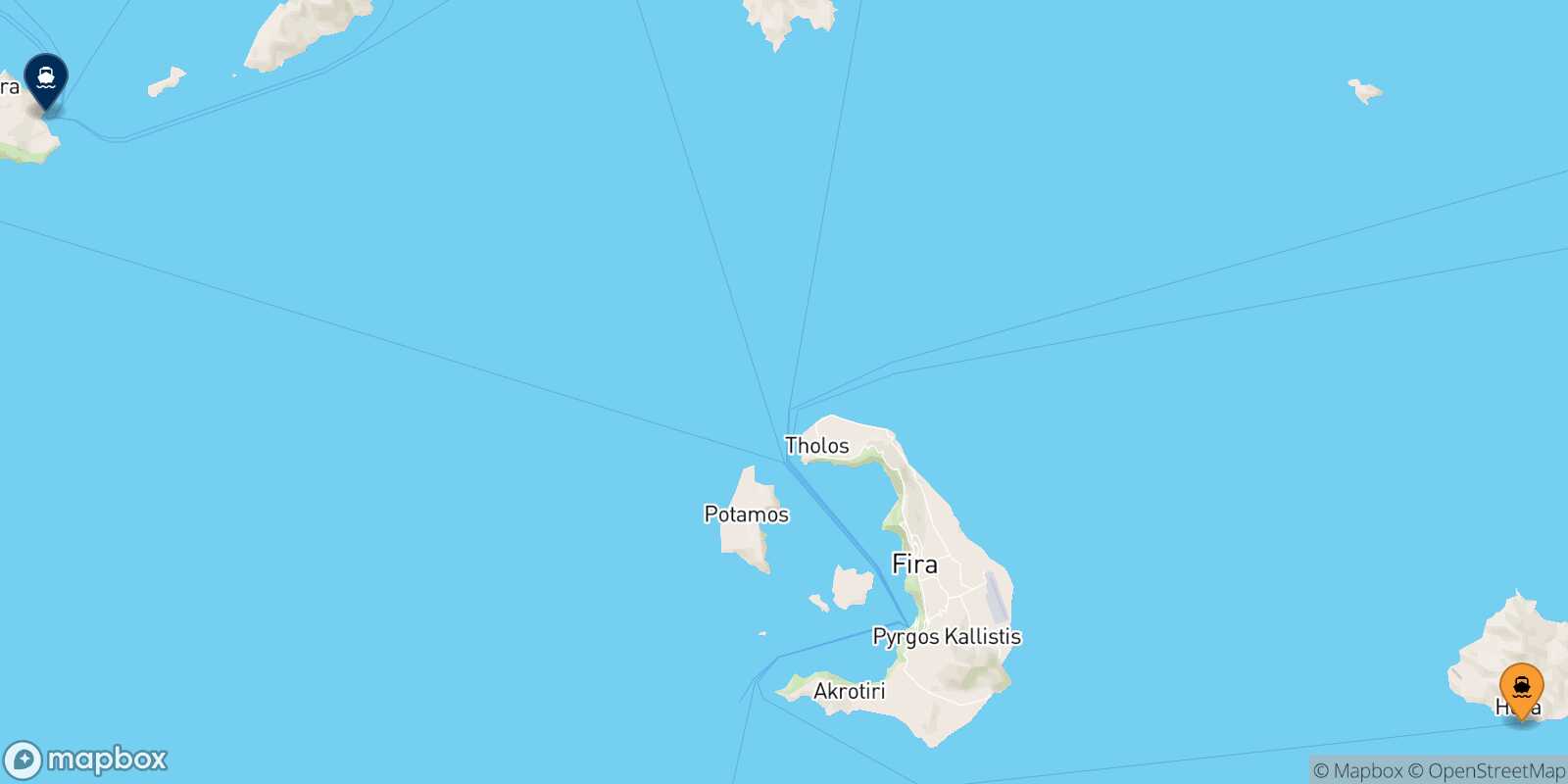 Mapa de la ruta Anafi Folegandros