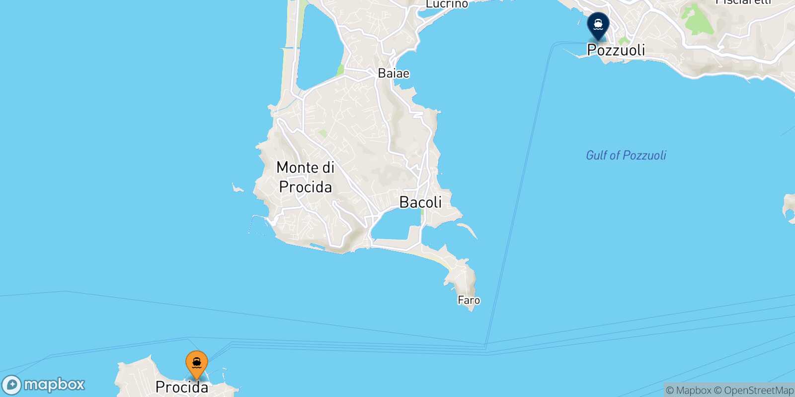 Mapa de la ruta Procida Casamicciola (Ischia)