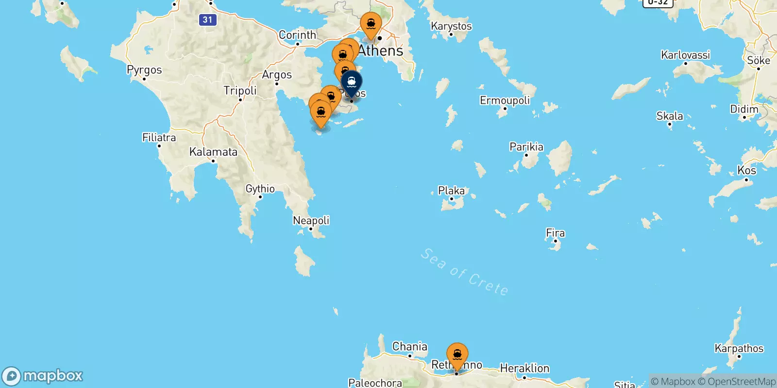 Ferries de Grecia a Poros