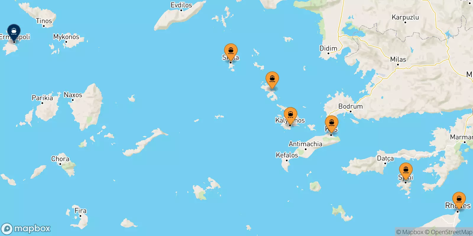 Ferries de Dodecaneso a Syros