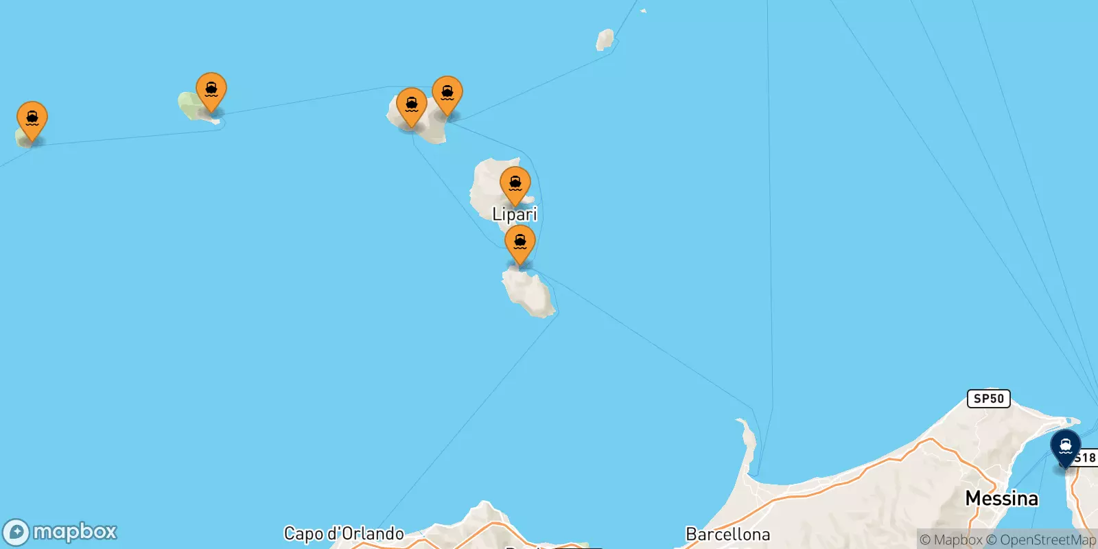 Ferries de Islas Eólicas a Reggio Calabria