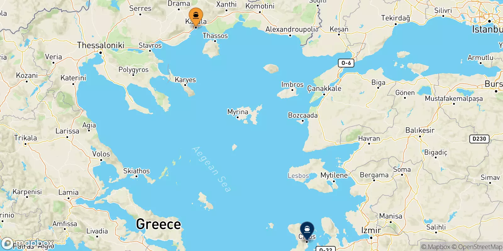 Ferries de Kavala a Quios