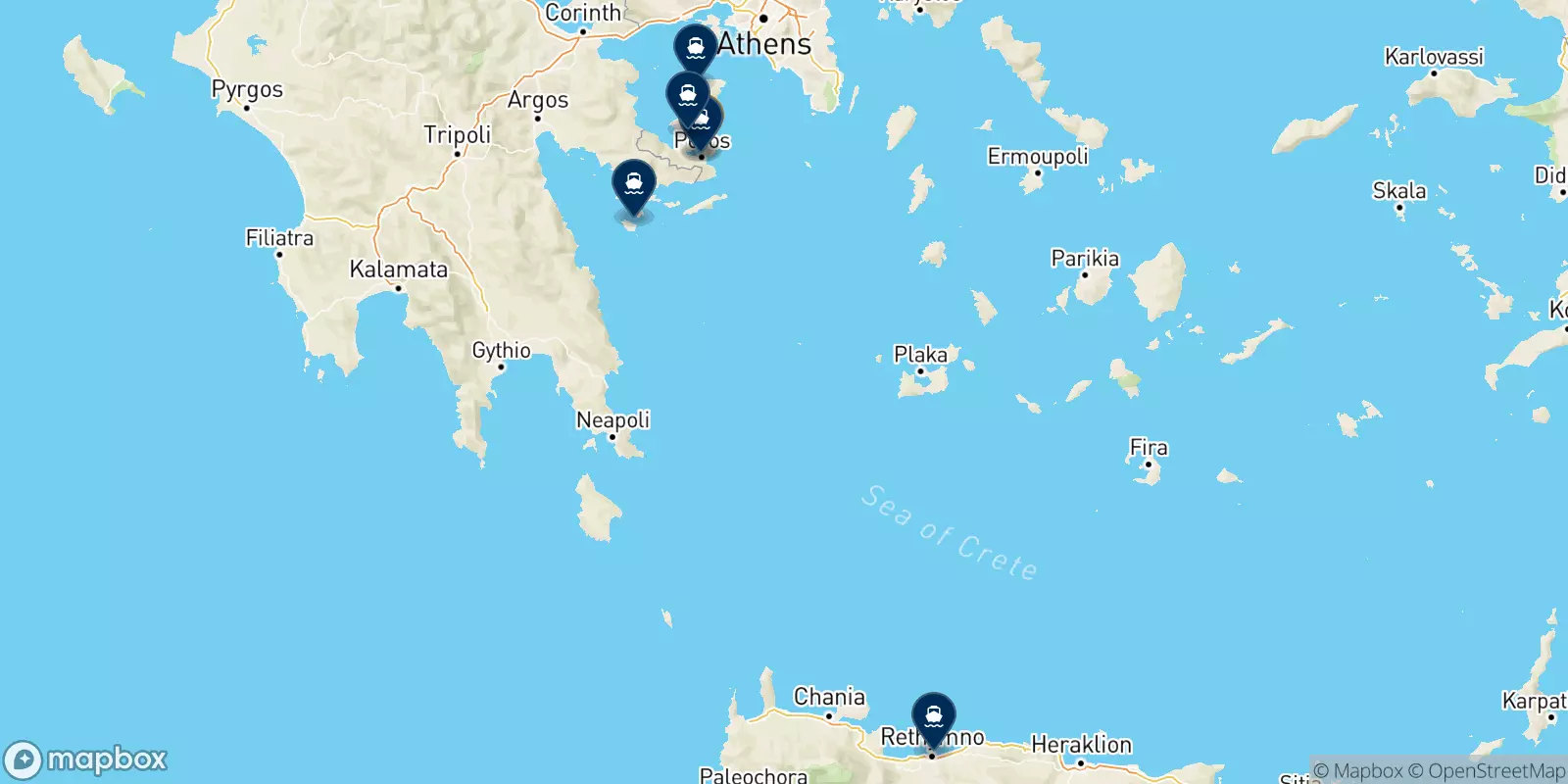 Ferries de Poros a Islas Sarónicas