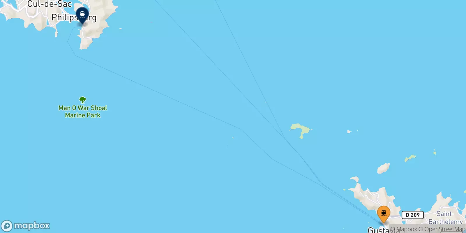 Ferries de Antillas Francesas a Caribe Neerlandés