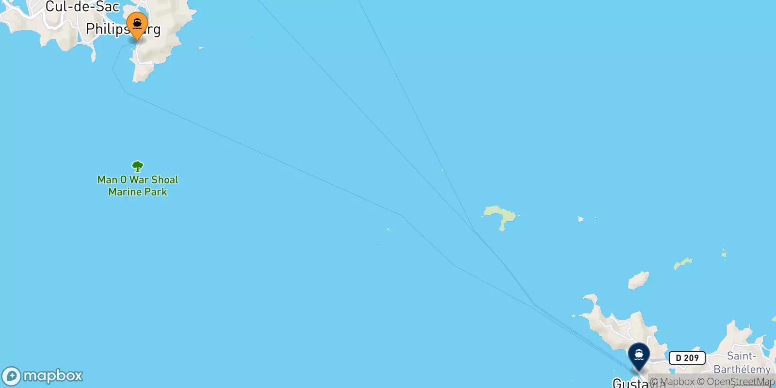 Ferries de Caribe Neerlandés a Antillas Francesas