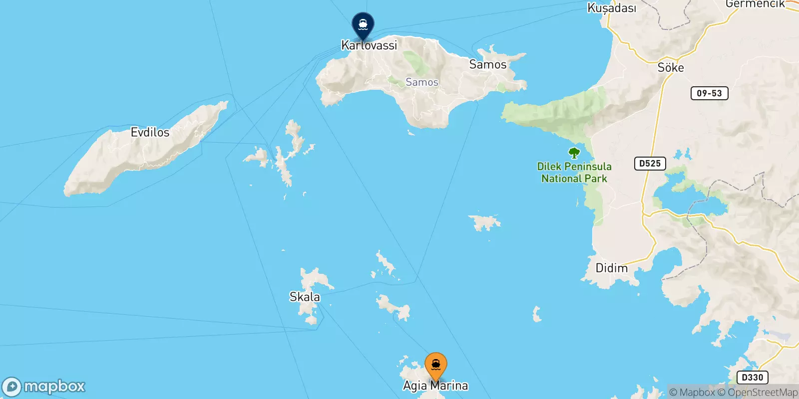 Ferries de Leros a Karlovassi (Samos)