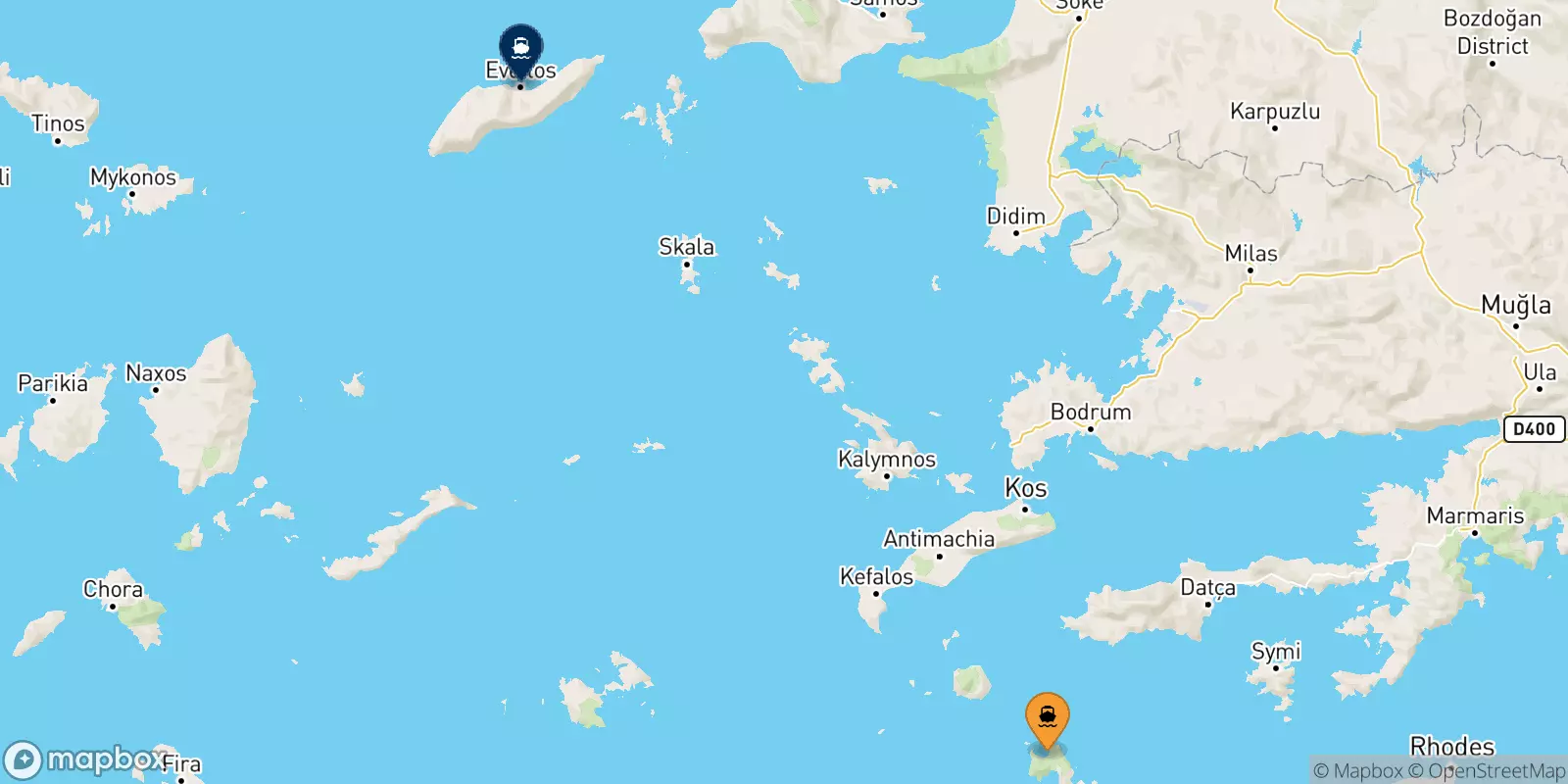 Ferries de Tilos a Agios Kirikos (Ikaria)