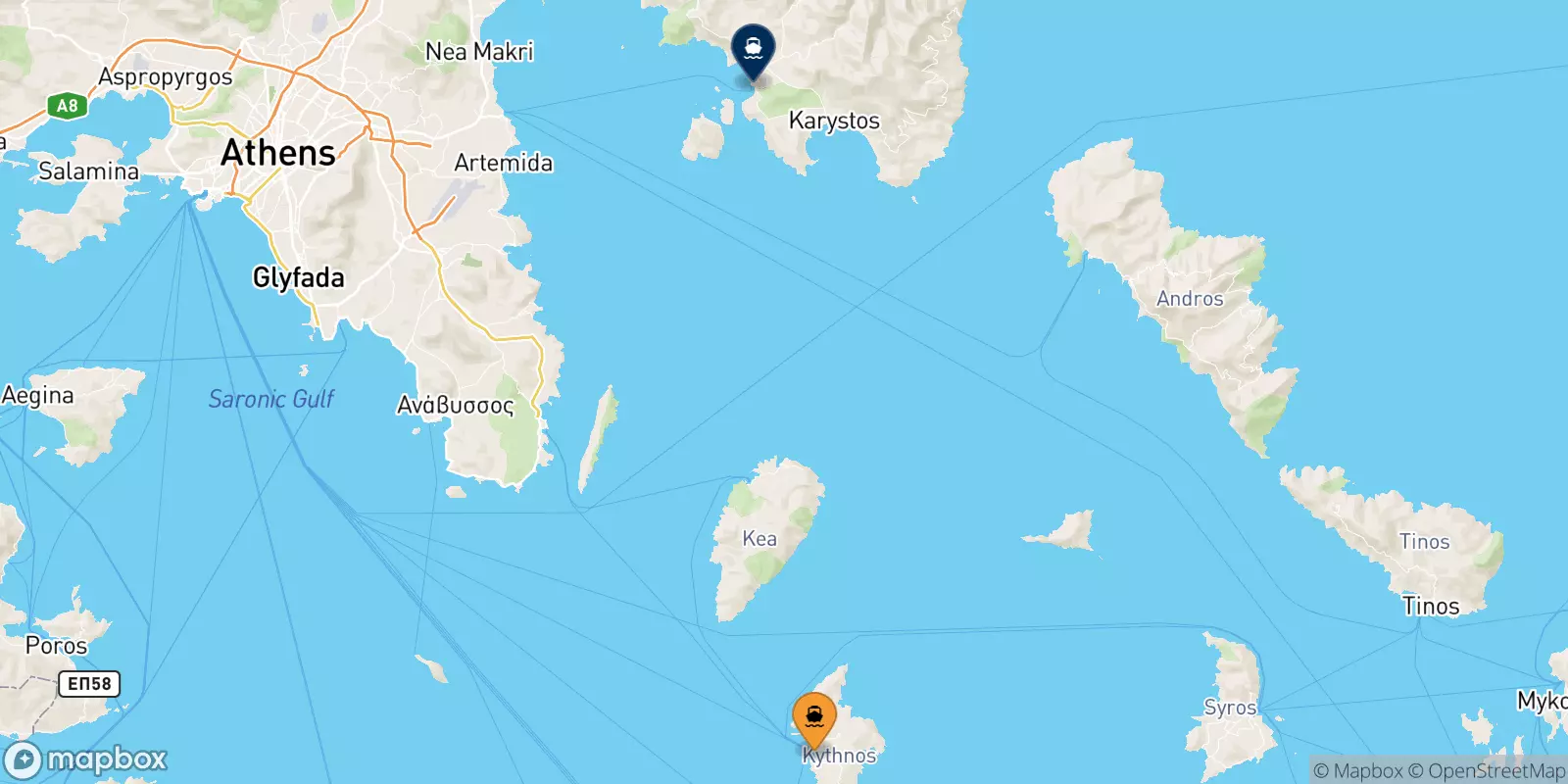 Ferries de Kythnos a Marmari