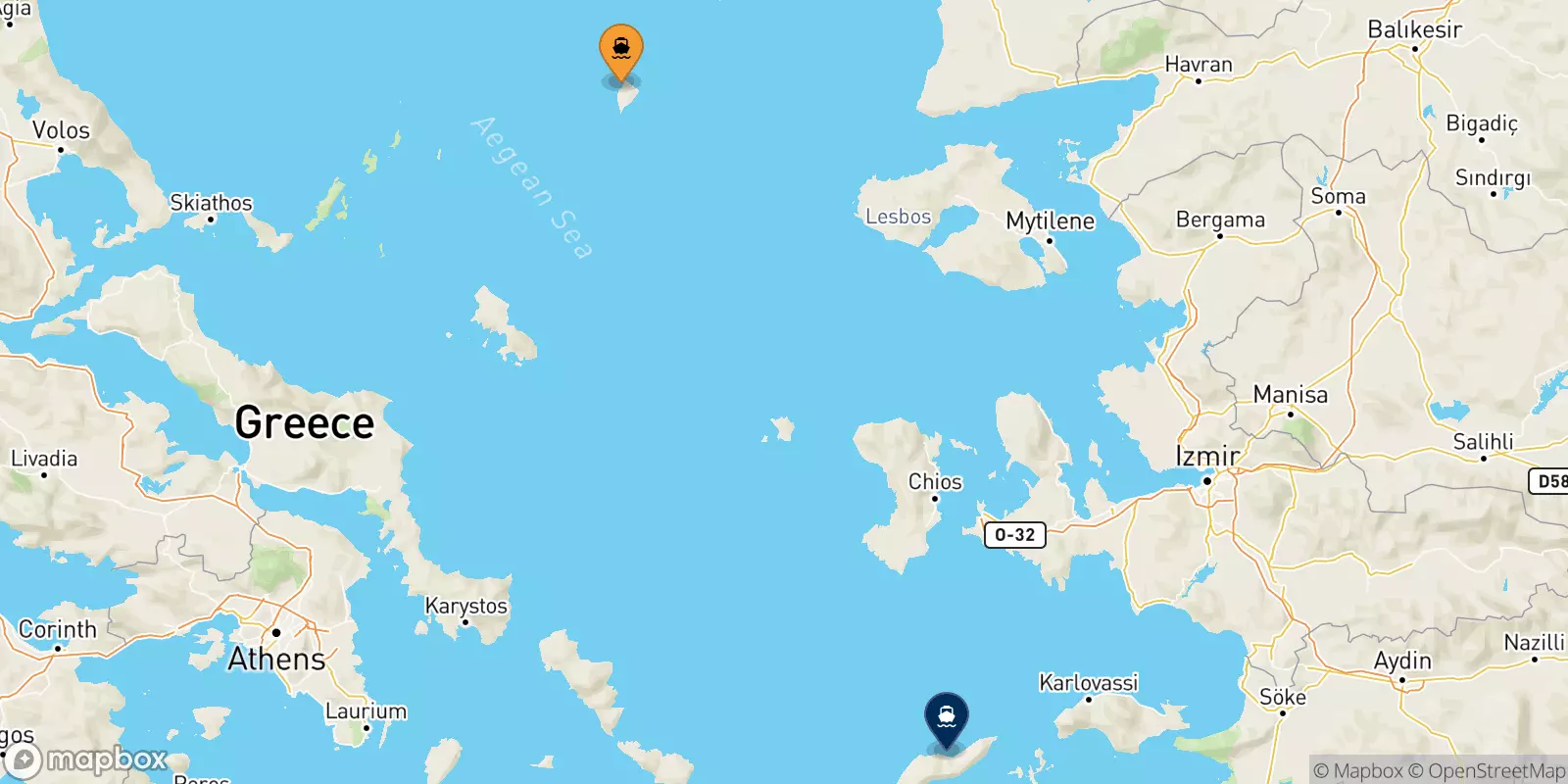 Ferries de Agios Efstratios a Agios Kirikos (Ikaria)