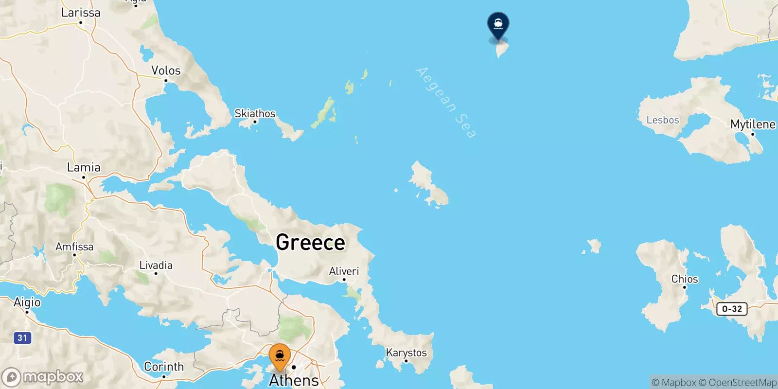 Ferries de El Pireo a Agios Efstratios