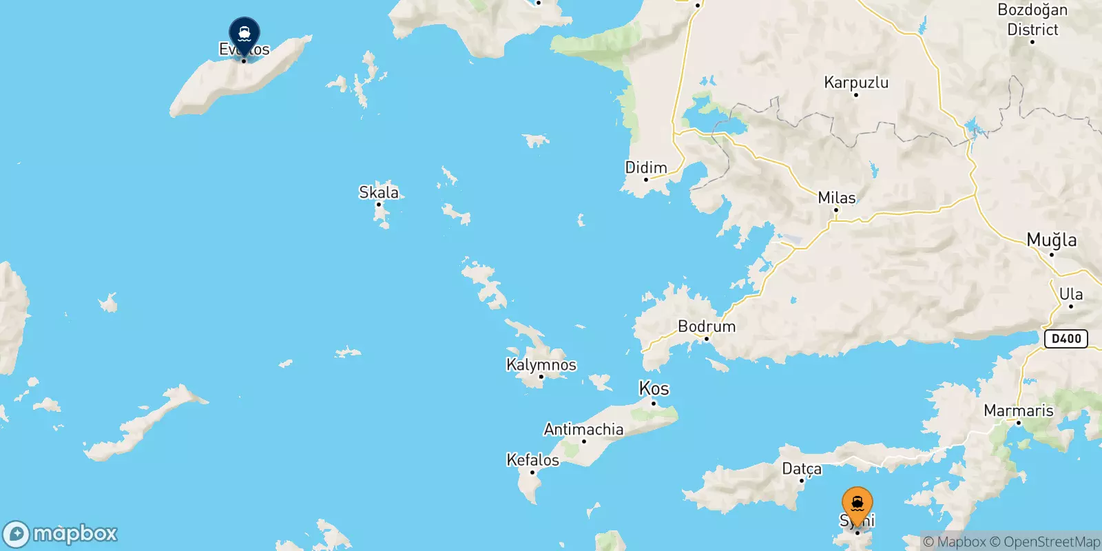 Ferries de Symi a Evdilos (Ikaria)