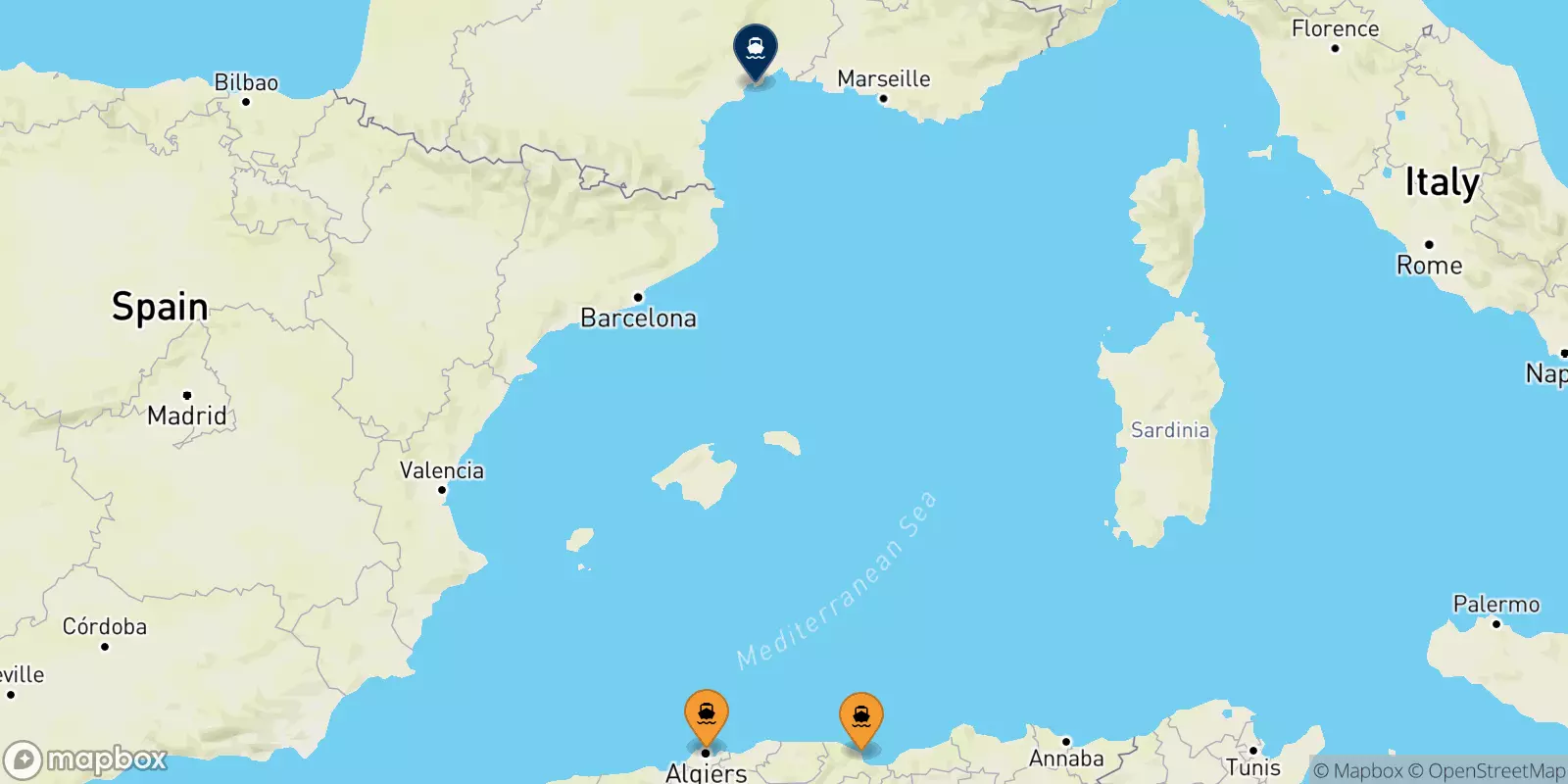 Ferries de Argelia a Sète