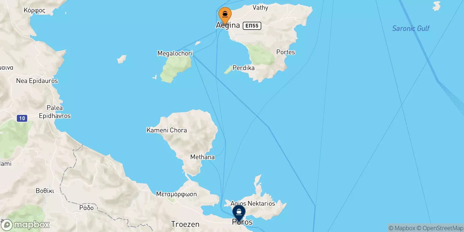 Ferries de Aegina a Hydra