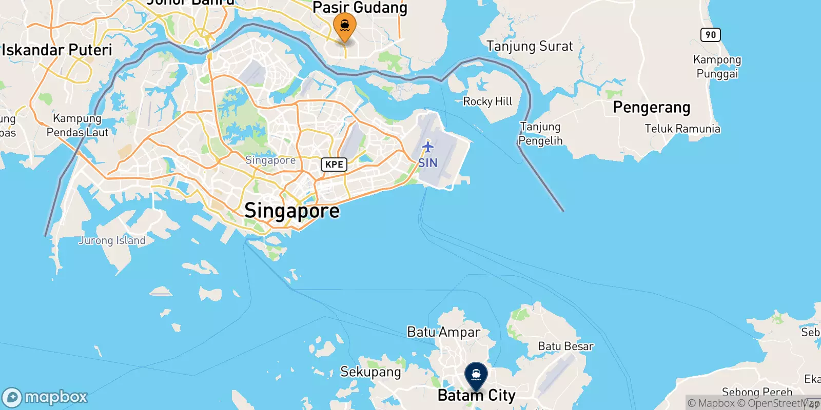 Ferries de Pasir Gudang a Indonesia